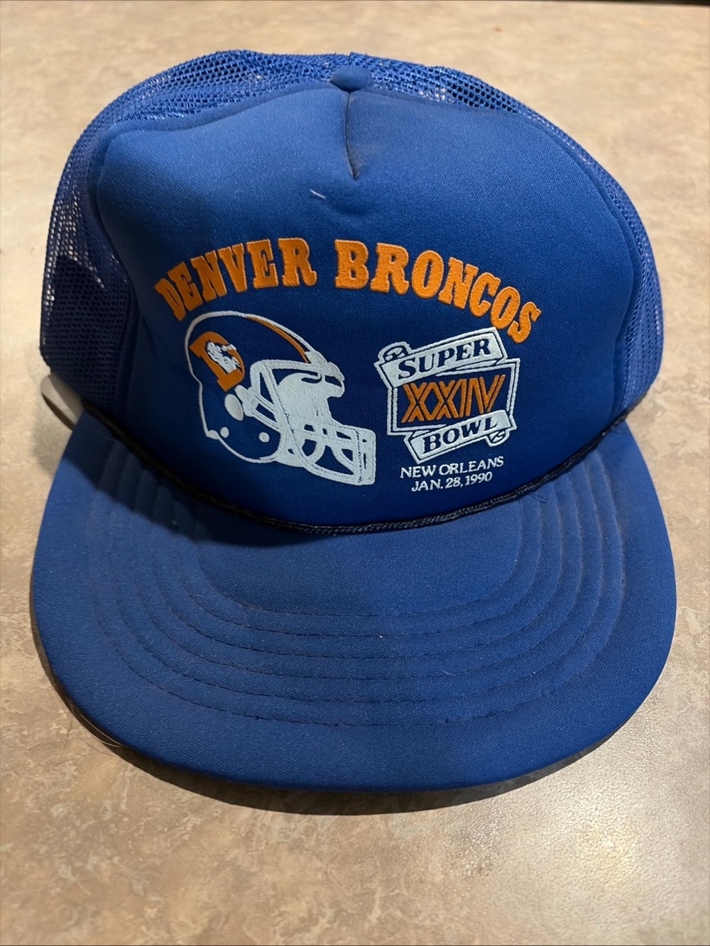 DENVER BRONCOS VINTAGE TRUCKER HAT SUPER BOWL XXIV
